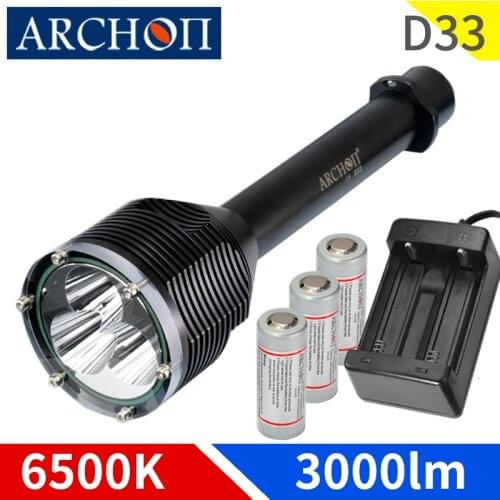 ARCHON D33 Diving Light Cree XM-L2 U2 3000LM LED Dive Flashlight Underwater Waterproof 100m Diving Lanterna Underwater