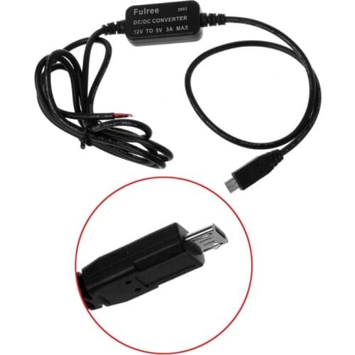 Car Charger Micro USB Output 12V to 5V 3A Power Supply Converter For PDA DVR Camcorder