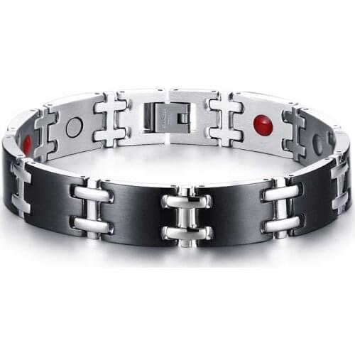 Chain Bracelet Birthday Present Fashion Jewelry Black Silver-Color Women Mens