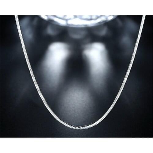 10 PCS wholesale 925 sterling silver necklace 2 mm thick 16-24 inches contracted fashion bone sterling silver snake chain