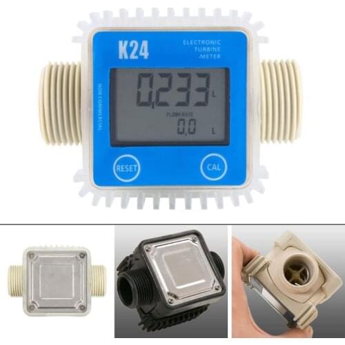 K24 Turbine Digital Oil Fuel Flow Meter Gauge For Chemicals Liquid Water