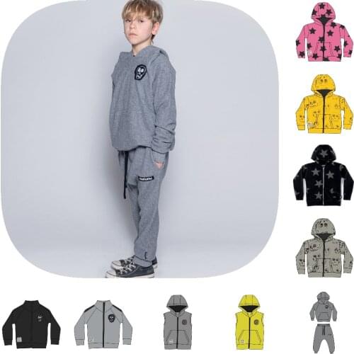 2021nununu autumn and winter hot style boys and girls smiley face full print sports jacket