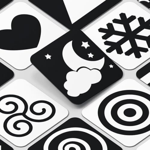 Montessori Baby Toys High Contrast Baby Flashcards Black White Visual Stimulation Learning Cards 0-36 Months Newborn Gift C1242H