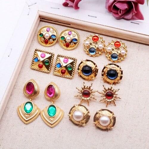 Geometric Alloy Earrings Colorful Party Fashion For Women Girls
