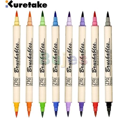 Kuretake ZIG Memory System Dual Brush Tip Marker, Brushables, MS-7700,Two-Tone Dual Tip Brush Pe,Available in 24 colors