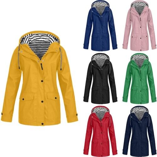 Women Jacket Coat Waterproof Windproof Transition Hooded Jackets Outdoor Hiking Clothes Outerwear Womens Lightweight Raincoat