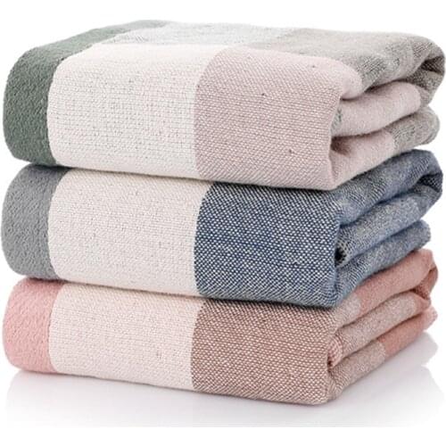 34x34cm Gauze Cotton Plaid Children Home Bathroom Adult Square Face Towel