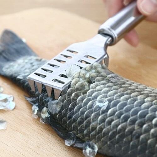 Multifunctional Fish Skin Scale Remover Brush Shaver Stainless Steel Fish Descaler Skinner Scaler Fishing Cleaning Kitchen Tools