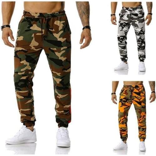 Men Camouflage Jogging Pants Outdoor Sports Drawstring Running Trousers Leisure