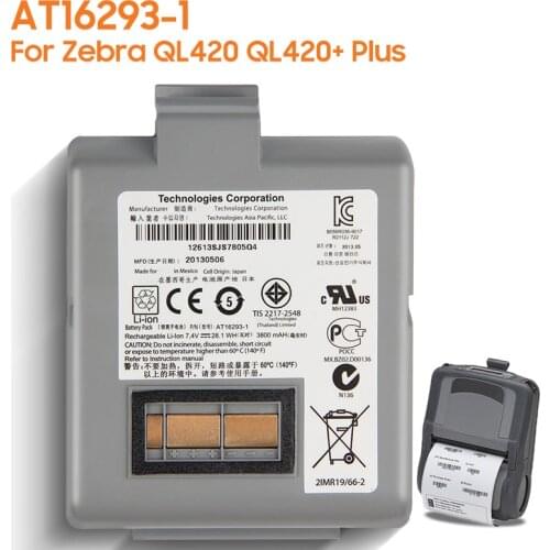 Original Replacement Battery AT16293-1 For Zebra QL420 QL420+ Plus Authentic Battery 4200mAh