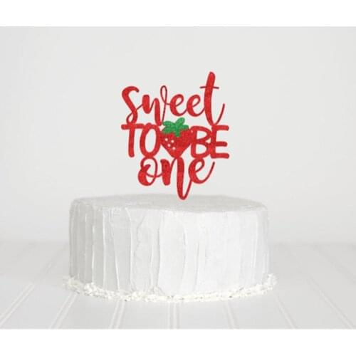 Personalised Sweet To Be One Cake Topper, Custom Strawberry Cake Topper, 1st Birthday Decor,Smash Cake Topper, Strawberry Party