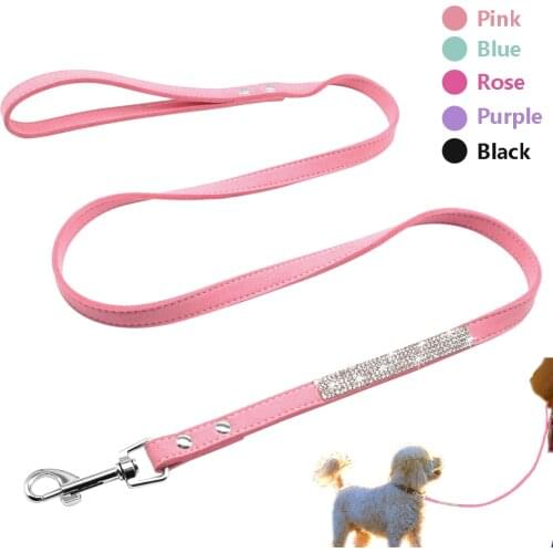 Bling Dog Puppy Leash Sparkly Rhinestone Dog Cat Kitten Walking Leashes Pet Lead For Small Dogs Chihuahua Yorkshire Teddy 120cm