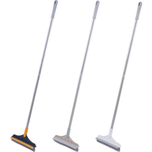 Floor Cleaning Brush 2 in 1 Long Handle Household Cleaning Brush Floor Scrub Brush Rotating Window Cleaner Rubber Wiper