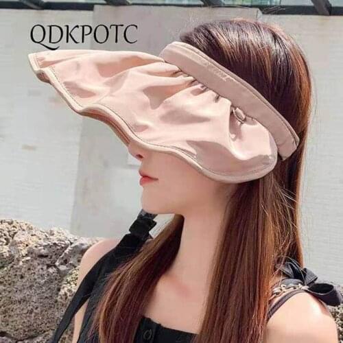 2021 Hat New Summer Empty Top Women Sun Hats Fashion Shell Big Eaves Cycling Sandy Beach Sun Protection Shading Cap QDKPOTC