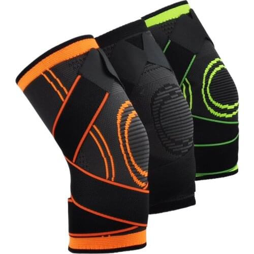 1pcs Sports Kneepad Men Pressurized Elastic Knee Pads Support Fitness Gear for Basketball Volleyball Brace Protector Breathable