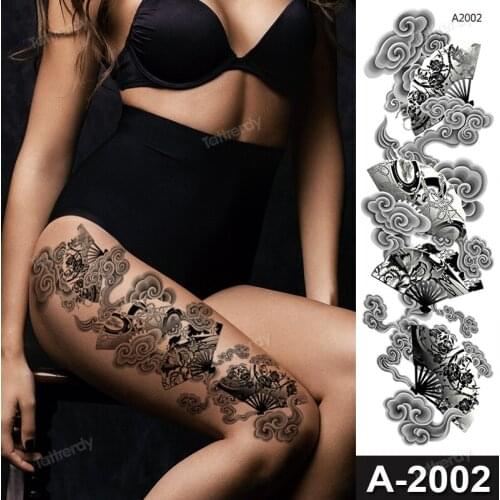 Tattoos women sexy fake henna temporary art tattoo body stickers waterproof temporary tattoo large thigh leg for women girls