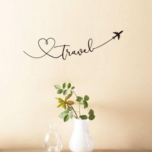 Travel Themed Words Wall Sticker DIY Self-Adhesive Removable PVC Home Decor Waterproof Kids Room Poster Wall Decal