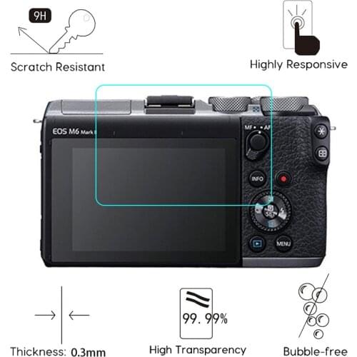 For Canon EOS M6 Mark II Tempered Glass Screen Protector M6 Mark II Digital Camera LCD Display HD Clear Anti-Scratch Film