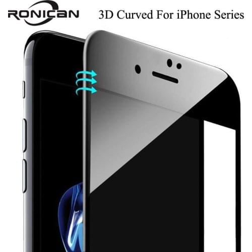 For iPhone X 6 7 Plus Phone Screen Protector Film 9H Glossy 3D Curved Carbon Fiber Soft Edge Tempered Glass For iPhone 8 8 Plus
