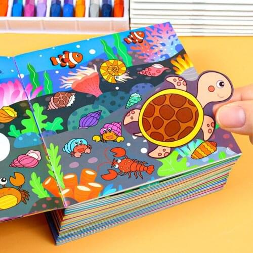 24 Books Childrens Sticker Book 3-6 Baby Paste Stickers Cartoon Sticker Stickers Enlightenment Educational Toys Early Education