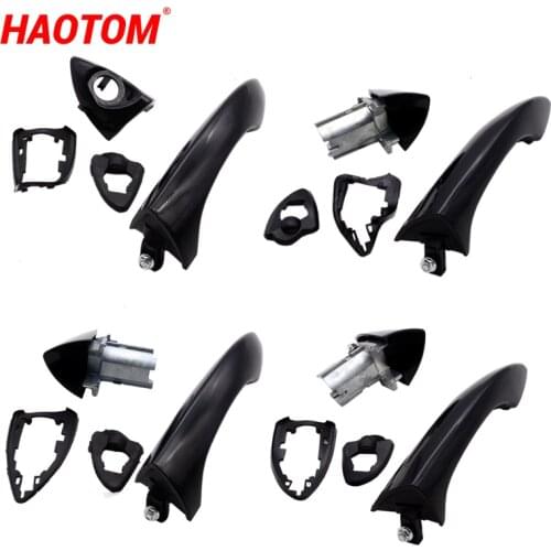 4Pcs/Set Outside Door Handle Front Rear Left Right Driver Passenger Side 51218257737 For 2000-2005 Bmw X5 E53 Black