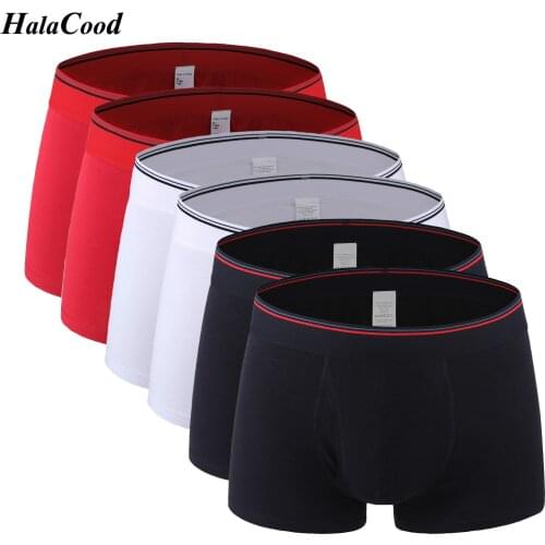 6Pcs\lot Fashion Panties Mens Underwear Soft Boxers Cotton Boxer Men Solid Boxer Shorts Plus Size Boxers Male Underpant Large