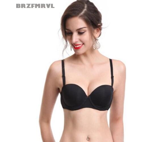 Cheap Gather breast sexy Bra For lingerie Women bra for erotic Big Size B C Cup push up Bra Thin Sexy Adjustment Push Up Bra