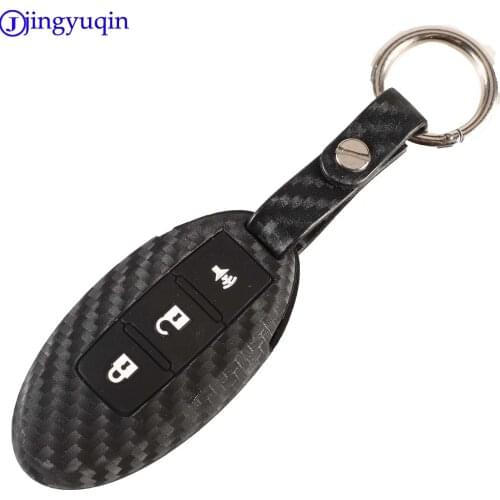 Carbon Fiber Silicone Key Case For Nissan Tidda Livida X-Trail T31 T32 Qashqai March Juke Pathfinder Note GTR Remote Key Cover