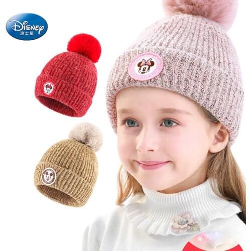 Disney Childrens Hats Winter Baby Hats Kids Hats Girls Hedging Ear Protection Thick Warm Hat Newborn Photography Equipment