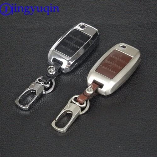 For Kia Sportage R K3 K4 K5 2015 Ceed Sorento One Set Zinc Alloy Leather Key Case key Chain Remote 3 Buttons Car-styling
