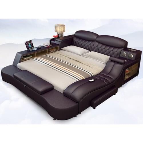 Tatami bed queen bed double bed 2 m 2.2 m 2.4 master bedroom Japanese modern simple widening bedroom leather bed