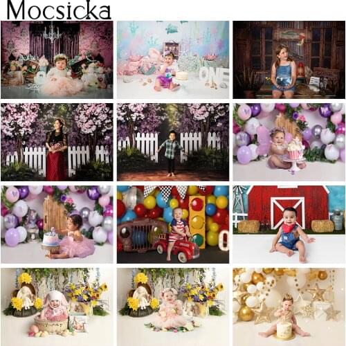 Newborn Kids Portrait Birthday Photography Backdrop 1st Birthday Cake Smash Photo Shoot Props Children Baby Photocall Studio