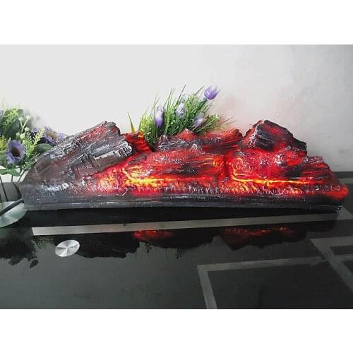 Electric fireplace simulation charcoal fake firewood Bonfire shoot props museum hall decorations craft Halloween Christmas party