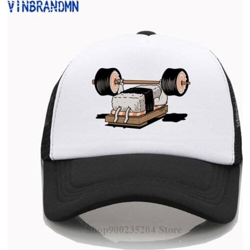 Latest Fashion sun hat Japanese Food Popart Anime Gym Baseball cap men Funny Weight Lifting Sushi Summer hat for Foodies