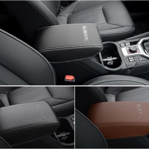 Leather Central Hand Box Cushion Cover for Subaru Forester 2019 2020 2021 Car Console Armrest Box Cover Holster Accessories