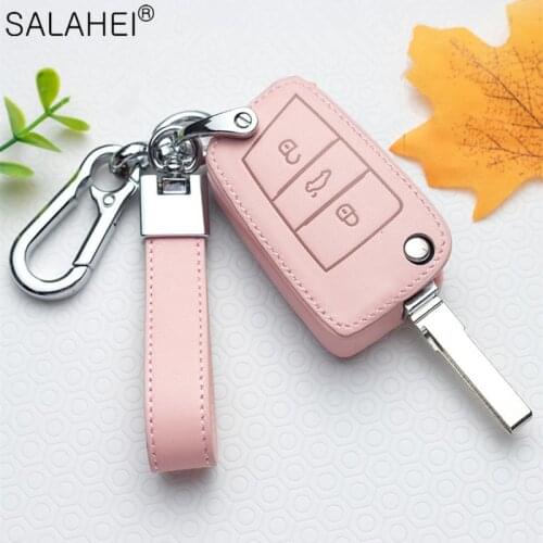 Leather Car Key Case Full Cover Protection For Volkswagen VW Jetta Golf 7 MK7 Seat Ibiza Leon FR2 Altea Aztec Polo Passat Tiguan