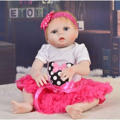 23inch 57cm Soft full Silicone Reborn Dolls Baby Realistic Doll Reborn Full Vinyl BeBe Boneca Reborn Doll For Girls bb reborn