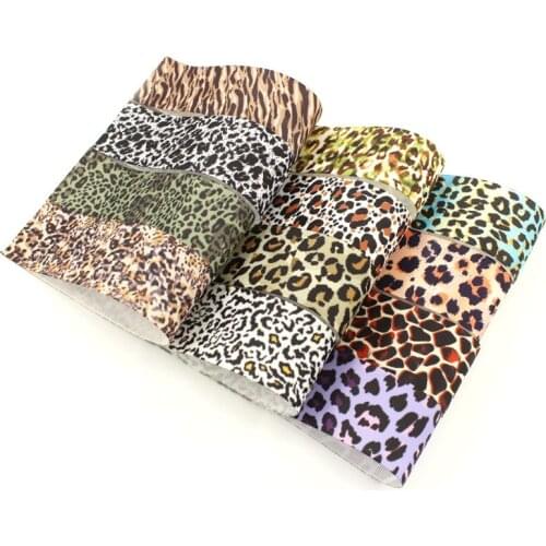 Leopard Print Grosgrain Ribbons 100yards Multicolor Sewing Wrapping Crafts For Christmas Hair Bow Accessories 38mm