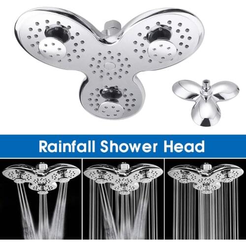 9/10 Inch 3 Functions Bathroom Rainfall Shower Head Petal Shape Bathroom Top Shower Head Jetting Shower SPA Shower Head