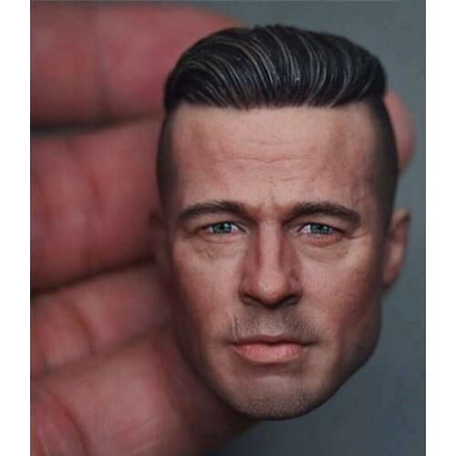 MG002 1/6 Brad Pitt Head Sculpt Carving Model Fit 12'' Male Action Figure Body In Stock