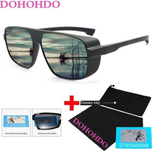 DOHOHDO Polaroid Sunglasses Unisex Square Vintage Sun Glasses Famous Brand Polarized Sunglasses Retro Feminino For Women Men Bag