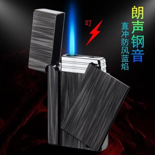 Unusual Torch Ping Bright Sound Lighter Metal Turbo Pipe Lighter Butane Cigarette Cigar Pocket Loud Lighter Refillable Gas New