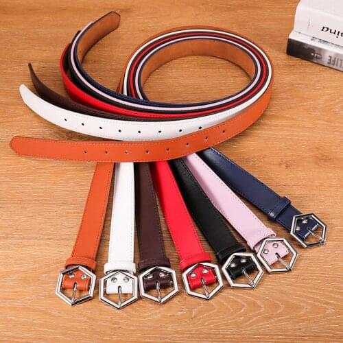 2020 New Hexagonal Decorative Belt Women Fashion Belt Pin Buckle Ladies Belt Charm Gift