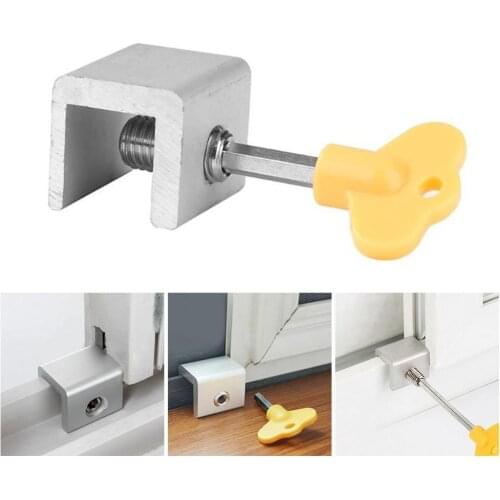 Screen Window Lock Stopper Sliding Window Aluminum Lock Protective Door Window Anti-theft Alloy Window Steel Security And L D9K7