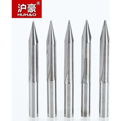 HUHAO 1PC 6mm 2 Flutes Straight Engraving Bits deep cutter For wood CNC Carving V Bits Carving machine tools 60mm end mill