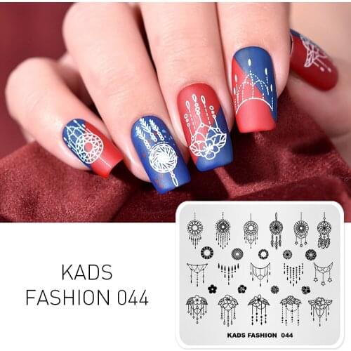 KADS Nail Art Stamp Template Rectangle Polish Stamping Pretty Manicure Art Plate Hand Painted Decorative Nail Stamping Stencil