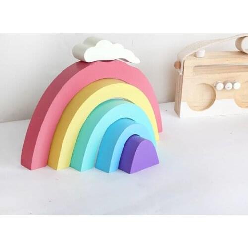 Nordic Nursery Kids Room Decoration Wooden Rainbow Nursery Decor Scandinavian Decor For Children Girls Kids Room Decoration