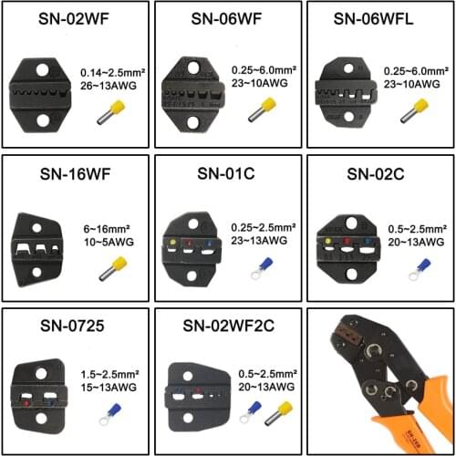 SN02WF SN06WF SN06WFL SN16WF SN01C SN02C SN0725 SN02WF2C MINI EUROP STYLE Die Sets for SN crimping tool crimping plier jaws