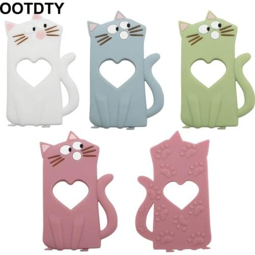 Cartoon Cats Animal Silicone Beads Teether BPA-free Newborn Infant Teething Soother Toddler Baby Chewing Nursing Molar Toy