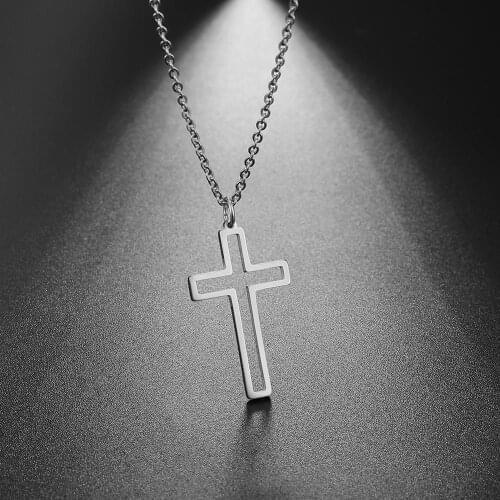 Teamer Supernatural Cross Necklace for Women Men Stainless Steel Pendant Gold Plated Religious Celtics Knot Jewelry Amulet Gifts